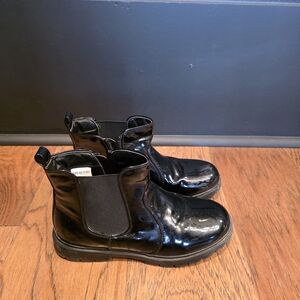 Dream Pairs Shiny Black Kids Boots